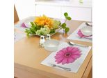 Tovagliette Abakuhaus Arancioni E Rosa, Tema Primaverile Con Illustrazione Di Gerbere In Fiore, Decorazioni Da Tavola In Tessuto Resistente Al Lavaggio Per La Sala Da Pranzo E La Cucina, Arancione Chiaro, Lilla, Rosa