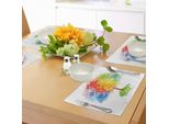 Tovagliette Abakuhaus Arcobaleno, Alberi Astratti Multicolori, Ispirazioni Dalle Stagioni Dell'anno, Immagini Della Natura In Fiore, Tiscjdeco In Tessuto Resistente Al Lavaggio Per La Sala Da Pranzo E La Cucina, Multicolore