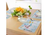Tovagliette Abakuhaus Orso, Tema Natale Al Polo Nord Tre Simpatici Personaggi Con Sciarpe E Tromba, Decorazioni Da Tavola In Tessuto Resistente Ai Colori Per La Sala Da Pranzo E La Cucina, Multicolore