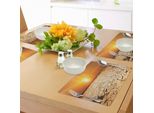 Abakuhaus Tovagliette Desertiche, Tema Climatico Terra Arida E Clima Caldo Sun Arid Country Landscape, Tiscjdeco In Tessuto Resistente Al Colore Per La Sala Da Pranzo E La Cucina, Marrone Sabbia Arancione Giallo