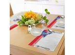 Tovagliette Abakuhaus Adler, Colori Della Bandiera Americana Rosso Bianco Blu Simbolo Dell'uccello Dell'america Lealtà, Stampa Digitale Su Tessuto Lavabile Decorazione Tavola Cucina, Blu Navy Bianco Rosso