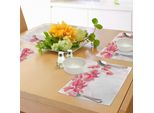 Tovagliette Abakuhaus Con Motivi Floreali, Contorno Che Raffigura Fiori Di Orchidea, Bouquet Da Sposa Tropicale, Fiori Acquerellati, Design Artistico, Decorazioni Da Tavola In Tessuto Resistente Ai Colori Per La Sala Da Pranzo E La Cucina, Multicolore