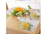 Abakuhaus Tovagliette Gialle, Bouquet Di Rose Romantiche E Colorate Su Sfondo Bianco, Decorazioni Per La Tavola In Tessuto Resistente Al Lavaggio Per La Sala Da Pranzo E La Cucina, Verde Felce Giallo Perla