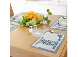 Abakuhaus Tovagliette Con La Lettera L, Capitale L Nell'arte Tradizionale Portoghese Design Con Motivi Astratti, Sottobicchieri In Tessuto Lavabile Decorazioni Per La Tavola Con Stampa, Arancione Giallo Blu