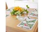 Abakuhaus Tovagliette Con La Lettera K, Colori Vivaci, Ispirazioni Naturali, Fiori, Foglie, Steli, Lettere Maiuscole Dell'alfabeto, Tessuto Lavabile E Resistente Al Lavaggio Per Sala Da Pranzo E Cucina, Multicolore