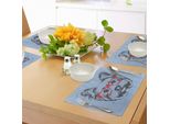 Tovagliette Abakuhaus Yorkie, Ritratto Di Yorkshire Terrier, Bicchieri Rossi Eccentrici, Sfondo Rovinato, Animale, Tiscjdeco In Tessuto Resistente Al Lavaggio Per La Sala Da Pranzo E La Cucina, Azzurro Grigio Vermiglio