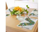 Abakuhaus Tovagliette Con Lettera V, Motivo Ornamentale Albero Di Natale, Elementi Festivi Campane E Caramelle, Tiscjdeco In Tessuto Resistente Ai Colori Per Sala Da Pranzo E Cucina, Multicolore
