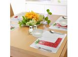 Abakuhaus Tovagliette Con La Lettera L, Succosa Fragola Matura A Forma Di Lettera L, Design Per Bambini E Ragazze, Decorazione Da Tavola In Tessuto Resistente Al Lavaggio Per La Sala Da Pranzo E La Cucina, Rosso Cinabro, Arancione, Verde