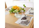 Abakuhaus Tovagliette Mops, Dolci Animali Domestici Gattini E Cuccioli Mops Scottish Fold Animal Fun Fotografia Stampa, Tiscjdeco In Tessuto Resistente Al Lavaggio Per Sala Da Pranzo E Cucina, Marrone Chiaro Beige
