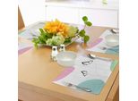 Tovagliette Abakuhaus Con Farfalle, Graziosa Composizione Primaverile Con Simpatiche Farfalle E Macchie Colorate, Decorazioni Da Tavola In Tessuto Resistente Al Lavaggio Per La Sala Da Pranzo E La Cucina, Bianco, Lilla, Verde, Rosa