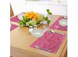 Tovagliette Abakuhaus Rose, Tonalità Di Rosa Con Delicati Motivi Floreali Stagionali, Tema Romantico Ispirato A San Valentino, Design Tiscjdeco In Tessuto Resistente Al Lavaggio Per Sala Da Pranzo E Cucina, Rosa
