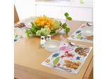 Tovagliette Per Bambini Abakuhaus, Con Divertenti Creature Marine In Stile Cartone Animato Nell'acquario Oceanico, Decorazioni Da Tavola In Tessuto Resistente Ai Colori Per La Sala Da Pranzo E La Cucina, Multicolore