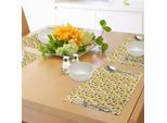Abakuhaus Tovagliette Geometriche, Triangoli Colorati Vibranti Formano Motivi Geometrici Astratti E Vivaci, Decorazioni Da Tavola In Tessuto Resistente Ai Colori Per La Sala Da Pranzo E La Cucina, Giallo Marrone