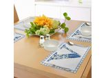 Abakuhaus Tovagliette Con Lettera V, Cornici Tradizionali Di Ispirazione Portoghese E Design Con La Lettera Maiuscola V, Tiscjdeco In Tessuto Resistente Al Colore Per La Sala Da Pranzo E La Cucina, Arancione Giallo Blu