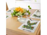 Abakuhaus Tovagliette Con La Lettera K, Colorate E Festive Con Pino Natalizio, Confetti E Numeri Angelici, Decorazioni Da Tavola In Tessuto Resistente Ai Colori Per La Sala Da Pranzo E La Cucina, Multicolore