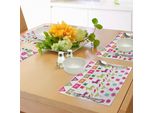 Tovagliette Abakuhaus, Motivi Latinoamericani Bandiere Peperoncini Cocktail Bandiera Messicana Colori Motivi Festivi, Tiscjdeco In Tessuto Resistente Ai Colori Per La Sala Da Pranzo E La Cucina, Multicolore