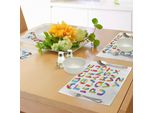 Abakuhaus Tovagliette Con Lettere, Lettere Colorate Bambini Bambini Design Alfabeto Lingua Vivace Simbolo Allegro Felice, Tiscjdeco In Tessuto Resistente Al Colore Per La Sala Da Pranzo E La Cucina, Multicolore
