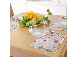 Tovagliette Vintage Abakuhaus, Fiori E Linee Spesse, Colori Vivaci, Bouquet Di San Valentino, Decorazioni Da Tavola In Tessuto Resistente Ai Colori Per La Sala Da Pranzo E La Cucina, Rosa Chiaro, Bianco, Rubino