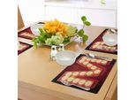 Abakuhaus Tovagliette Con La Lettera M, Collezione Alfabetica Vintage In Stile Cinema-Casinò Retrò, Tiscjdeco In Tessuto Resistente Ai Colori Per La Sala Da Pranzo E La Cucina, Rosso Cinabro Giallo Nero
