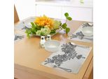 Tovagliette Abakuhaus Henna, Motivo Decorativo Paisley In Stile Orientale Con Effetto Orientale, Tiscjdeco In Tessuto Resistente Al Lavaggio Per Sala Da Pranzo E Cucina, Nero Crema