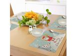 Tovagliette Abakuhaus Babbo Natale, Tema Buon Natale Simpatico Babbo Natale Con Un Sacco Di Regali Su Bosco E Fiocchi Di Neve, Decorazione Da Tavola In Tessuto Resistente Al Lavaggio Per Sala Da Pranzo E Cucina, Multicolore