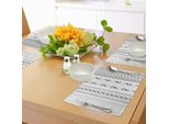 Tovagliette Abakuhaus All'henné, Strisce Verticali Con Motivi Geometrici Floreali Vintage, Design Ispirato Al Rangoli, Tiscjdeco In Tessuto Resistente Al Colore Per La Sala Da Pranzo E La Cucina, Bianco E Nero