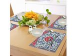 Abakuhaus Tovagliette Con Motivi Turchi, Motivi Floreali Naturali Da Istanbul Pianta Astratta In Un Vaso, Tessuto Lavabile Per Decorazioni Da Tavola Per Sala Da Pranzo E Cucina Stampa Digitale, Rosso Scarlatto E Verde