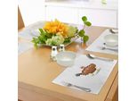 Tovagliette Abakuhaus Con Tacchino, Cartone Animato Con Animali Danzanti Con Cappello Da Pellegrino, Cena Del Ringraziamento Con Personaggi Divertenti, Decorazioni Per La Tavola In Tessuto Resistente Ai Colori Per La Sala Da Pranzo E La Cucina, Multicolore