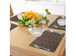 Abakuhaus Tovagliette Colorate, Motivo Astratto Con Vivaci Petali Colorati Di Fiori Su Sfondo Nero, Stampa Digitale Su Tessuto Lavabile, Decorazione Da Tavola Per La Cucina, Multicolore