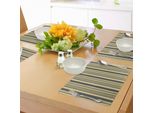 Abakuhaus Tovagliette Geometriche, Motivo A Codice A Barre In Colori Retrò, Linee Verticali Parallele, Tiscjdeco In Tessuto Resistente Al Lavaggio Per La Sala Da Pranzo E La Cucina, Giallo
