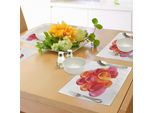 Abakuhaus Tovagliette Arancioni E Rosa, Palloncini Festosi Dai Colori Caldi Con Composizione A Tema Festivo, Decorazioni Da Tavola In Tessuto Resistente Ai Colori Per La Sala Da Pranzo E La Cucina, Multicolore