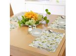 Tovagliette Acquerellate Abakuhaus, Motivo Floreale Con Ibisco, Piante Hawaiane Con Fogliame, Fogliame Estivo Della Giungla, Tiscjdeco In Tessuto Resistente Al Colore Per La Sala Da Pranzo E La Cucina, Giallo, Verde, Bianco