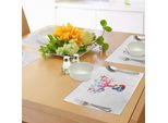 Tovagliette Abakuhaus Con Chitarra, Composizione Musicale Colorata Con Chitarra, Albero E Farfalle, Ispirazione Artistica, Tiscjdeco In Tessuto Resistente Al Colore Per La Sala Da Pranzo E La Cucina, Multicolore