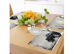 Tovagliette Abakuhaus, Motivo A Mezzitoni Con Cornice Colorata E Motivo Monster Truck, Decorazione Da Tavola In Tessuto Resistente Al Lavaggio Per Sala Da Pranzo E Cucina, Nero Avorio Blu