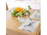 Tovagliette Abakuhaus Con Bassotti, Fiori Etnici Colorati Su Una Composizione Di Sagome Di Cuccioli Di Bassotto, Tiscjdeco In Tessuto Resistente Al Lavaggio Per La Sala Da Pranzo E La Cucina, Multicolore