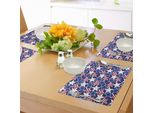 Abakuhaus 4 Luglio Tovagliette, Bandiera Stellata Della Libertà E Motivo Patriottico Americano, Tiscjdeco In Tessuto Resistente Ai Colori Per La Sala Da Pranzo E La Cucina, Blu Reale Bianco Rosso