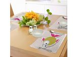 Tovagliette Abakuhaus Con Illustrazione Divertente Di Un Pesce Palla Astratto Con Enormi Occhi, Decorazione Da Tavola In Tessuto Resistente Ai Colori Per La Sala Da Pranzo E La Cucina, Multicolore