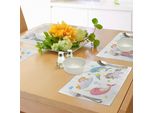Abakuhaus Tovagliette Narwal, Unicorni Arcobaleno Della Terra E Dell'oceano Illustrazioni Femminili - Caricature Colorate, Tiscjdeco In Tessuto Resistente Ai Colori Per La Sala Da Pranzo E La Cucina, Multicolore