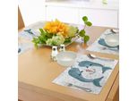Tovagliette Abakuhaus Narwal, Coppie Di Balene Con Corna Nell'illustrazione A Tema San Valentino, Decorazione Da Tavola In Tessuto Resistente Ai Colori Per La Sala Da Pranzo E La Cucina, Multicolore