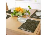 Abakuhaus Tovagliette Libellula, Motivo Artistico Con Libellule E Rami Verde Oliva Natura Mediterranea, Tiscjdeco In Tessuto Resistente Al Colore Per La Sala Da Pranzo E La Cucina, Multicolore