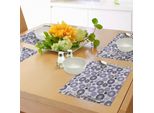 Abakuhaus Tovagliette Viola E Nere, Motivi Circolari Sparsi Grandi E Piccoli Con Design Ispirato Ai Mandala, Decorazioni Da Tavola In Tessuto Resistente Al Lavaggio Per La Sala Da Pranzo E La Cucina, Viola Bianco Nero