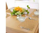 Tovagliette Abakuhaus Autunnali, Motivo Foglie Autunnali Con Sfondo Dai Colori Caldi E Sagome Di Foglie, Decorazioni Da Tavola In Tessuto Resistente Al Lavaggio Per La Sala Da Pranzo E La Cucina, Calendula Arancione E Bianco