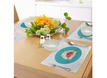 Abakuhaus Tovagliette Colorate, Ritratto Di Castoro Con Occhi Piccoli E Denti Enormi, Illustrazione Di Animali In Stile Cartone Animato, Decorazione Da Tavola In Tessuto Resistente Ai Colori Per La Sala Da Pranzo E La Cucina, Multicolore