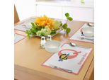 Tovagliette Abakuhaus Ape, Simpatica Ape Regina Che Tiene Lo Scettro, Abc Divertente Con Animali Caricaturali Che Imparano, Decorazione Da Tavola In Tessuto Resistente Ai Colori Per La Sala Da Pranzo E La Cucina, Multicolore