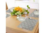 Abakuhaus Tovagliette Geometriche, Composizione A Strisce Angolate Con Mosaico Dal Design Quadrato, Motivo Colorato, Sottobicchieri In Tessuto Lavabile, Decorazione Da Tavola Con Stampa, Multicolore