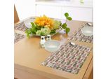 Tovagliette Abakuhaus Con Motivo A Fiori Di Loto, Motivo Decorativo Artistico Con Fiori E Boccioli Di Loto Rosa, Tessuto Lavabile E Resistente Allo Scolorimento Per Sala Da Pranzo E Cucina, Verde Avorio E Rosa