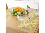 Abakuhaus Tovagliette Gialle E Bianche, Motivo A Quadri Diagonali In Stile Retrò, Mosaico A Griglia, Tiscjdeco In Tessuto Resistente Al Lavaggio Per La Sala Da Pranzo E La Cucina, Giallo E Bianco