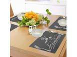 Tovagliette Abakuhaus Abenteuer, Dite Sì Alla Citazione Tipografica Delle Nuove Avventure Con Montagne Scarabocchiate, Tiscjdeco In Tessuto Resistente Al Lavaggio Per La Sala Da Pranzo E La Cucina, Grigio Antracite E Bianco.