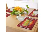 Tovagliette Abakuhaus Daniel, Sfondo Retrò Con Stelle E Dettagli Pop Art Con Il Nome American Boys, Tiscjdeco In Tessuto Resistente Al Lavaggio Per La Sala Da Pranzo E La Cucina, Arancione, Giallo E Rosso