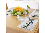 Tovagliette Abakuhaus Elisabeth, Scritte Monocolore In Stile Calligrafico Moderno, Nomi Femminili Popolari, Tiscjdeco In Tessuto Resistente Al Lavaggio Per Sala Da Pranzo E Cucina, Bianco E Nero